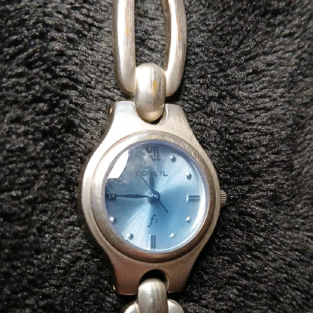 Bundle Of Fossil 2 Silver Watches with Blue Dial Es9090 Es9021 - Picture 12 of 14